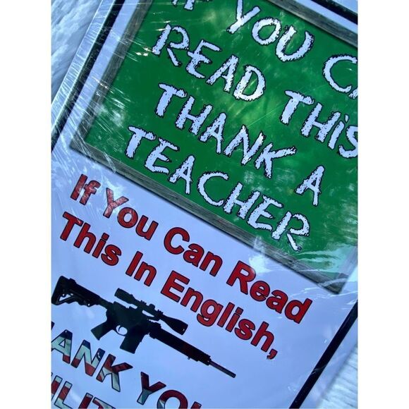 NWT NEW “THANK YOUR MILITARY” Metal Tin Sign Plaque Rustic Iron Store - Picture 4 of 7